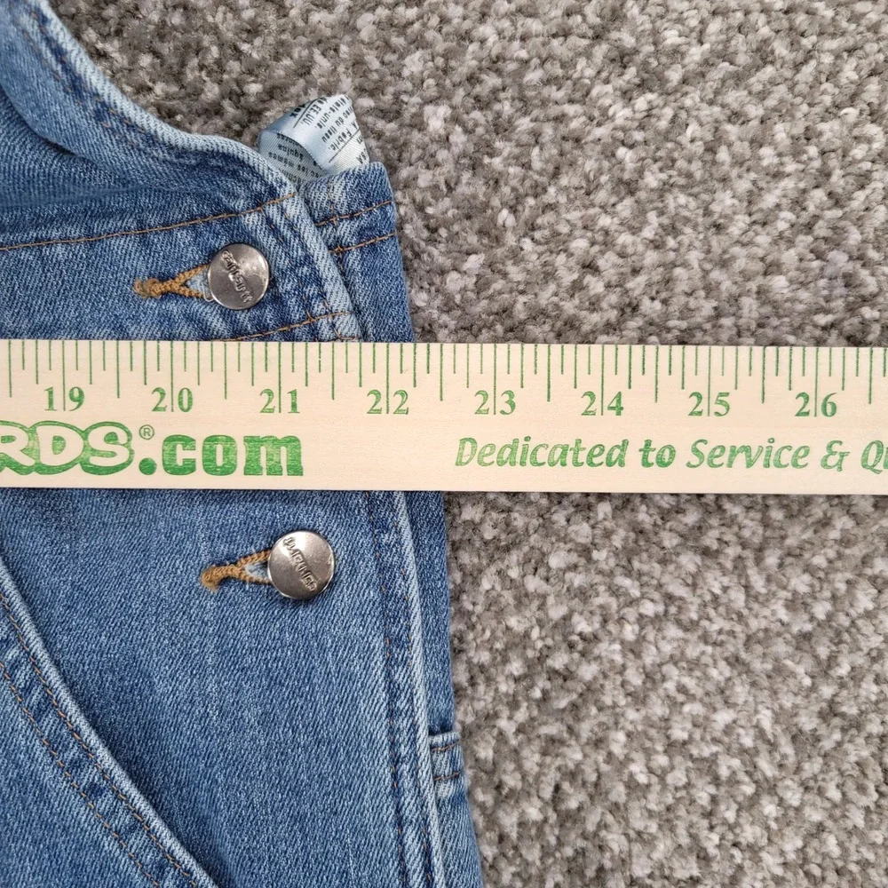 Carhartt Womens Denim Bib Overalls Light Wash Blue Stretch WR008 FBI XL 16/18 - Picture 6 of 16